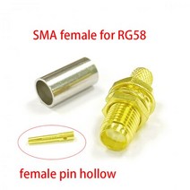 1-10pc SMA 남성 플러그/여성 잭 RF 동축 커넥터 압착 RG58 LMR195 케이블 와이어 터미널 스트레이트 어댑터 도매, 03 SMA female _ 02 1PC