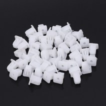 50 PC 화이트 스퀘어 자동차 바디 플라스틱 푸시 핀 리벳 패스너 트림 몰딩 클립, 하얀색