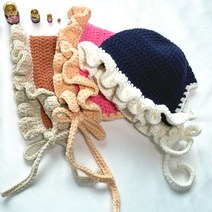 러블리 베이비보넷 뜨개 아기모자 DIY 2가지 사이즈 만들기, 파스텔핑크