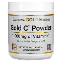 California Gold Nutrition Gold C Powder Vitamin C 1 000 mg 8.81 oz (250g) 2.2 lb (1 kg), 5ea