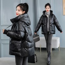 목도리증정 유광패딩 점퍼 힙합 하이넥 후드 스트릿 나만봐 경량 패딩