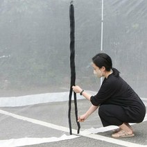 DIY 벨크로 방충망 문 지퍼 출입문 만들기 L폭 155cm, 블랙