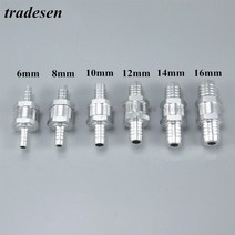 솔레노이드 밸브 편도 알루미늄 합금 연료 비 반환 체크 밸브 편도 적합 기화기 6810 121416mm 호스 파이프 커넥터, 16mm