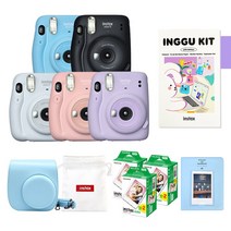인스탁스 미니11 폴라로이드+전용가방+필름60장+로고파우치+마카롱2단앨범, 1개, 블러쉬핑크