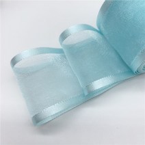 DIY 리본공예 헤어악세사리 헤어핀 헤어밴드 머리핀 헤어 장식 리본 넓은 오간자 리본 활 웨딩 크리스마스, 한개옵션1, 02 Sky Blue