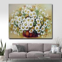 투명 유리병 꽃 민들레 미니멀 유화그리기 그림 DIY, 만개_60 x 75cm  도구 SET 포함_친환경물감+붓+캔버스+도안