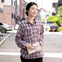 엄마옷 모슬린 면 체크 오픈 롤업 남방 NB209062마담 미시옷 50대 중년여성의류 60대 엄마옷 빅사이즈 할머니옷 여성옷
