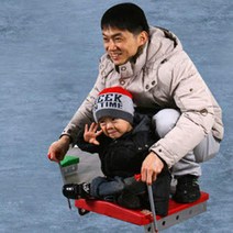얼음썰매(색상랜덤)/대형 플라스틱 겨울 눈 썰매 스케이트, 대