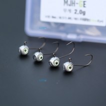 야광눈 마이크로 지그헤드 MJH-GE 볼락 전갱이 송어 쏘가리 꺽지 바늘 메바루 아징, 7.0g (2개)