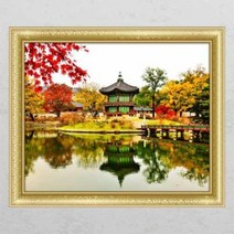 꾸밈 im591-가을이찾아온경복궁창문그림액자 시트지, B타입-외부창문형