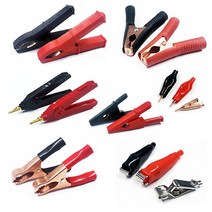 악어클립 악어집게 테스트 리드봉 케이블 연결 어스집게 전기 테스터 동클립, 21, 검정, 1개