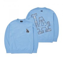 MLB 엠엘비 페이즐리 빅로고 헤비웨이트 오버핏 맨투맨 LA (L.Blue)