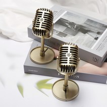 모형 마이크 테마 스튜디오 사진 방송 돌잡이 카페 인테리어 미니어쳐 소품, 2. 실버