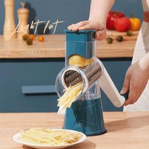 맥킨더 이영자 마늘 다지기 채칼 돌돌이 칼 빙글빙글 만능채칼 홈쇼핑 드럼통안전 통돌이 슬라이서 그린색 K337, 단품