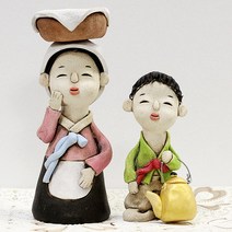 여주 도자기 전통 토기 선물 인테리어 인형 세트, 새참