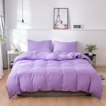 유럽 스타일 이불 커버 세트 2 개/3 개 두꺼운 기모 침구 겨울에 베개, [04] 260x230cm 3pc, [02] Purple
