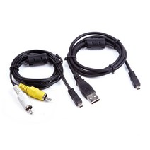 배터리 카메라용 밧데리 USB 데이터 동기화 + AV TV 케이블 코드 파나소닉 카메라 Lumix DMC-ZS30, 한개옵션0