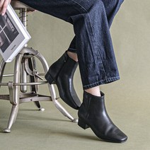 올리 카몬 스퀘어 기모 안감 통굽 앵클 부츠 3cm