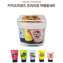 유니크앤몰 LG생활건강 카카오프렌즈 프리미엄 여행용세트 샴푸 린스 폼클렌징 치약 바디워시 엘라스틴 온더바디 페리오, 1세트