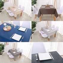 똑소녀 예쁜 감성 린넨 방수 식탁보 파티 캠핑 테이블보, 90x130, 브라운