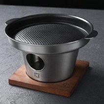 KILN 통3중 스텐 논스틱 코팅 1인 미니 불판 화로, 고체연료(30g 10개)
