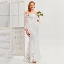 피로연 빅사이즈 XL-4XL 드레스 리마인드 웨딩 만삭 가족 사진 촬영 롱원피스 백일 돌