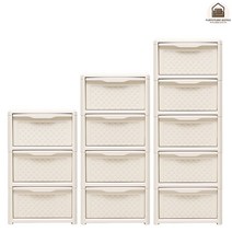 끌레두 라탄 플라스틱 3단 4단 5단 슬림 와이드 서랍장, 4단 서랍장