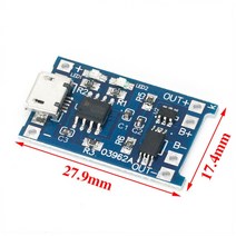 MT3608 DC-DC 가변 부스트 모듈 2A 부스트 플레이트 스텝 업 모듈 마이크로 USB 2V-24V 5V 9V 12V 28V 전자 부품 액세서리 소스, 1A 18650 MICRO