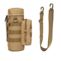 백패킹 하이킹 장비여행 도구 주전자 세트 캠핑 을위한 야외 전술 군사 몰리 물 가방 병, 03 Khaki White strap