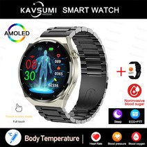 스마트밴드 혈당 스마트 워치 남자 심전도 모니터 혈압 체온 스포츠 방수 피트니스 트래커 Smartwatch, [07] Black Steel