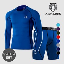 아르메데스 남성용 사계절 라운드 긴팔 + 5부 바지 크로스핏 상하의세트 ID10411081