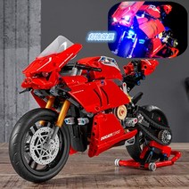 레고 테크닉 두가티 오토바이 바이크 42107 호환블럭 파니갈레 V4 R Ducati Panigale, B.두카디 VR4+램프[현물] 1:1