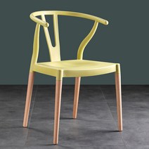 디자이너 의자 와이체어 Y스타일 식탁 원목, 옐로우, 1개