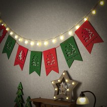 [소형삼각깃발] 무드 크리스마스 패브릭 가랜드 깃발 트리 트리 벽장식 가렌드, 상세페이지 참조