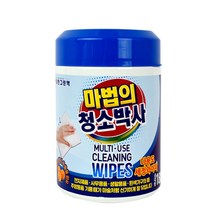 부엌 기름때 제거 뽑는 제균티슈 손소독 세정휴지 공중화장실 문손잡이, 청소박사원통형 180매