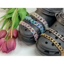 실버 골드 아크릴 슬리퍼 체인 5가지 크록스호환 양쪽 한세트 다양한 종류 가성비 구성 신발악세사리