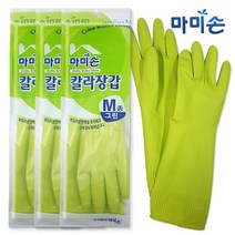 마미손 정품 증정 고무장갑 칼라장갑 중(M), 그린, 3개
