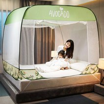 원터치 사각모기장 침대모기장 아보카도 1호 싱글