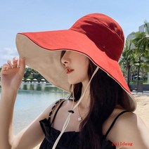 puildaug 어부의 모자 여성 면화 자외선 자외선 차양 모자 빅 엣지 조커 브림 여름 얼굴