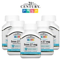 (5팩기획) 21세기센츄리 철분 27mg 필수 미네랄 영양제 글루콘산철 110타블렛