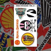 바이크스티커 SET 오토바이 바이크 헬멧 꾸미기 방수 리무버블 PVC소재 햇빛에 색이변하지 않는 프리미엄인쇄 퀄리티 UV차단 브랜드 로고, 47번