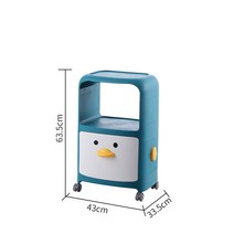 오리 서랍장 귀여운 장난감 서랍장, 1개, 선반 모델 1층 블루 길이 43폭 33.5 높이 63.