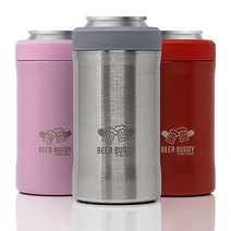 Grill Rescue​ 단열 캔 홀더 - 진공 밀폐 스테인리스 스틸 차가운 음료용 맥주 병 절연체 모든 크기의 음료에 적합 프리 사이즈 (스테인리스 스틸), Stainless Steel