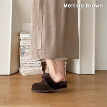 셀러허브 패션 [멜팅브라운] 여성 소가죽 양털 슬리퍼 사무실화 3color