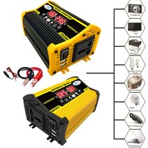 차량용인버터4000W 12V To 220V / 110V LED Display Car Power Inverter Adapter Dual USB Voltage Transfo, 01 Black  DC12V-AC110V