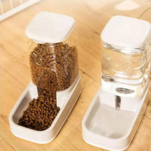 소확행홈 대용량 고양이 강아지 자동급식기 자동급수기 3.8L D4, 대리석 피더