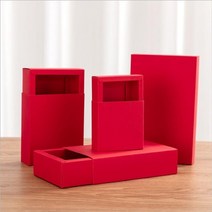 종이 포장 싸개 지 보자기 투명 pvc 창 섬세한 서랍 결혼식 크리스마스 생일 사탕 초콜릿 베이킹 선물 상자와 상자, 10개, 내부 15x8x4cm, 빨간색
