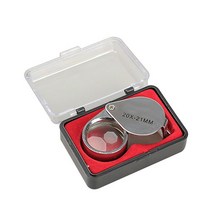 돋보기 보석상 눈 도구 보석 접는 확대경 유리 렌즈 보석 다이아몬드 2, 20x21mm 실버