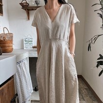 내추럴가든 드레시 플레어 린넨 원피스