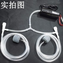 브로와 어항 기포기 업소용 수족관 대용량 에어펌프 기포발생기 저소음 정수 순환 필터 내장 물이 필요없는 소형 사육 통풍기, 블랙 더블 튜브풍량